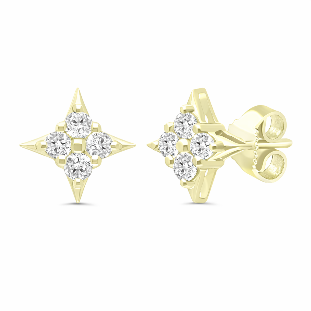 Star of Hope Diamond Cluster Earrings