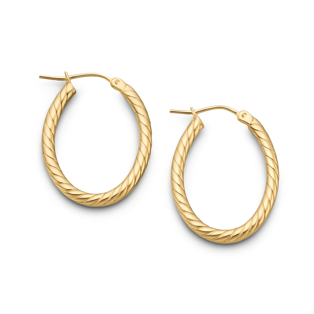 Golden Twist Hoop Earrings