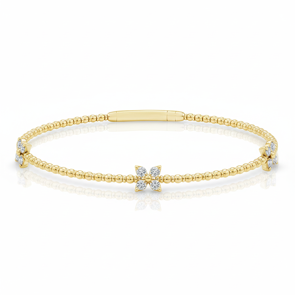 Flexie Golden Blooms Diamond Bracelet