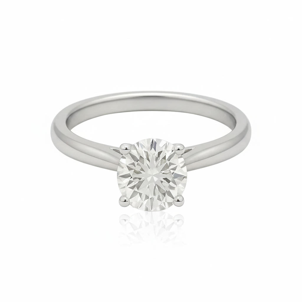 H Select Round Diamond Platinum Solitaire