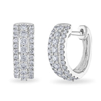 TripleLine Diamond Hoops