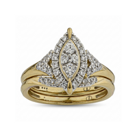 Two Hearts® Marquise Cluster Round Diamond Bridal Set