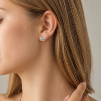 Tied in Light Diamond Stud Earrings
