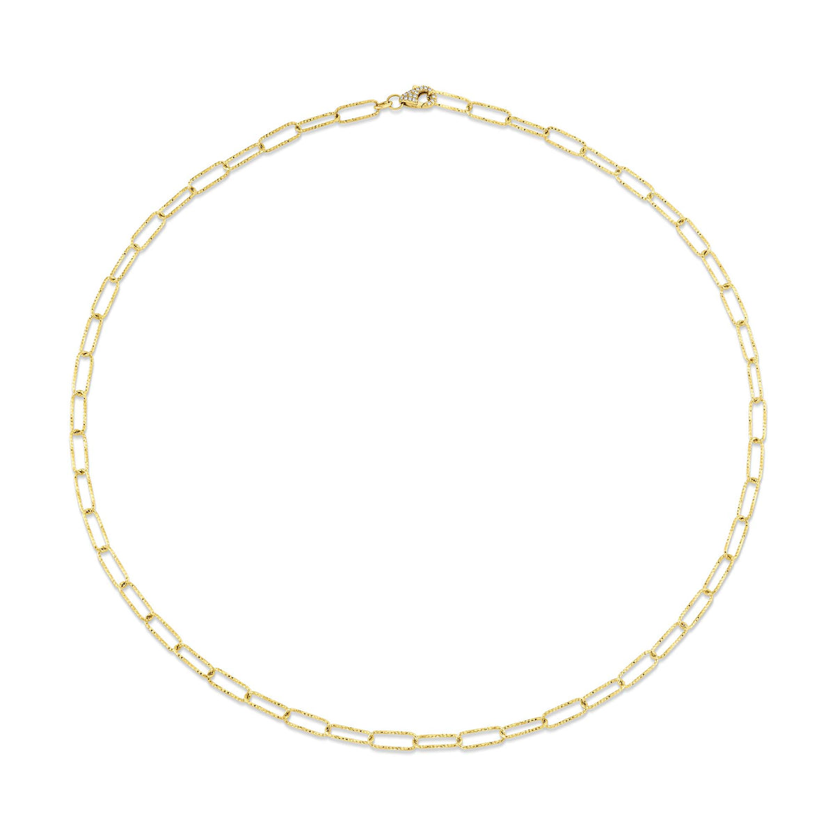 Shy Creation® Paper Clip Diamond Necklace