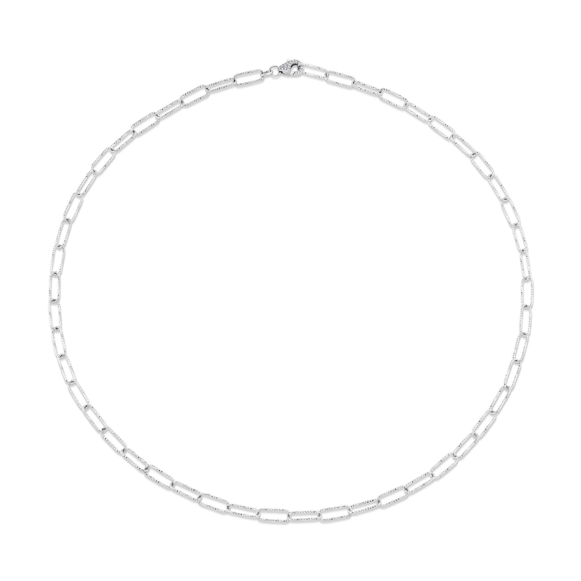 Shy Creation® Paper Clip Diamond Necklace
