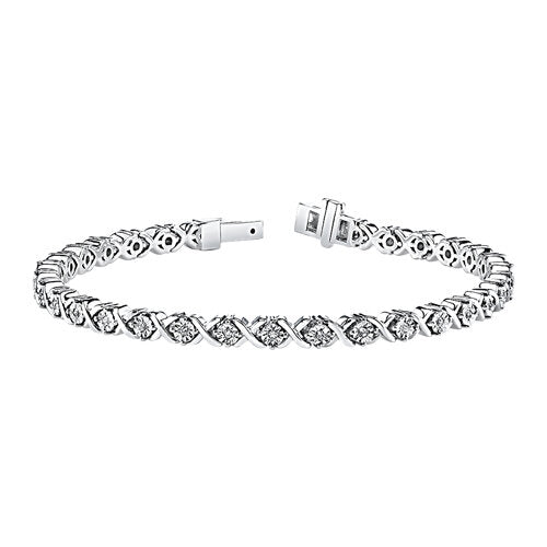 Sterling Silver Diamond Accent X-Link Bracelet