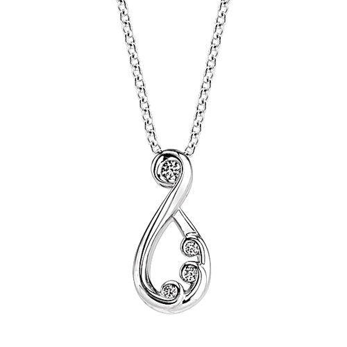 Silver Swirl Diamond Pendant
