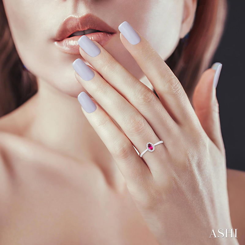 Fuchsia Flame Pink Tourmaline Ring