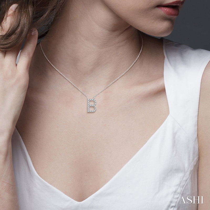 Diamond Initial B Pendant Necklace