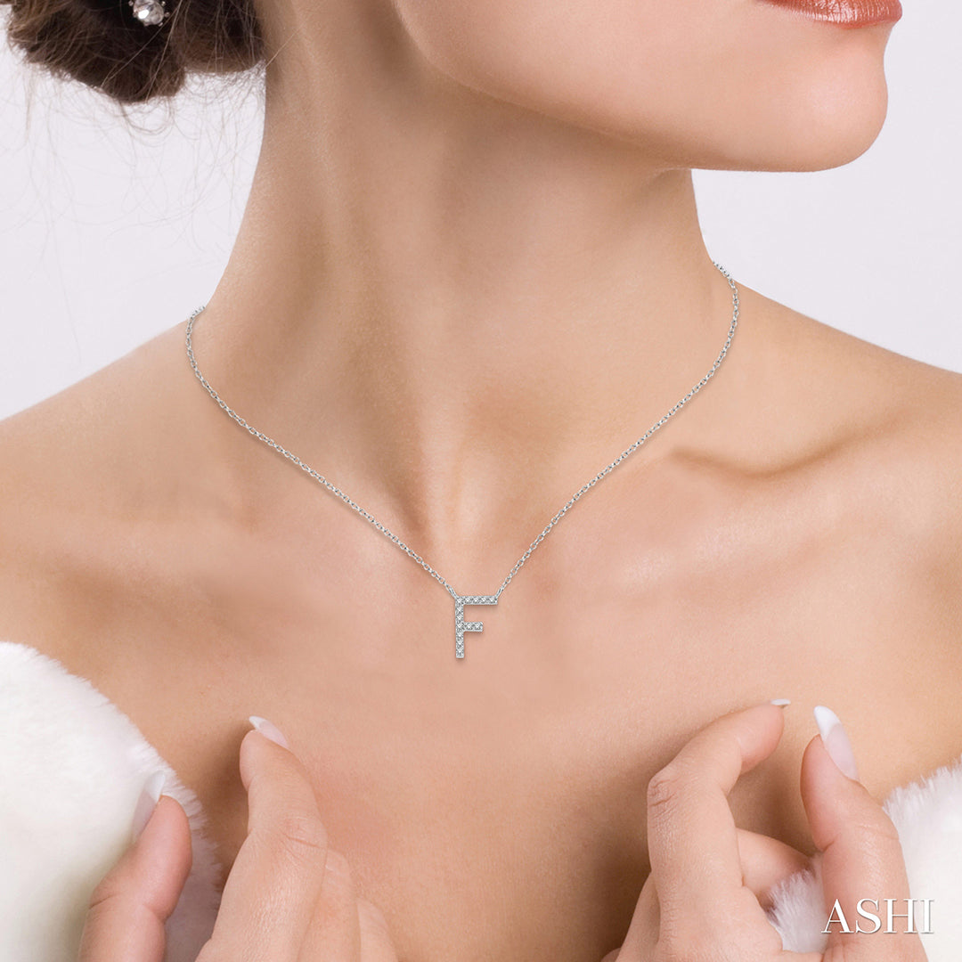 Diamond Initial F Pendant Necklace