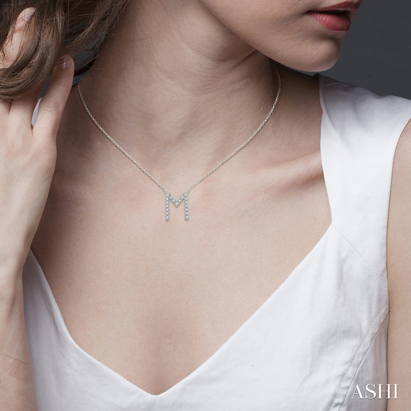 Diamond Initial M Pendant Necklace