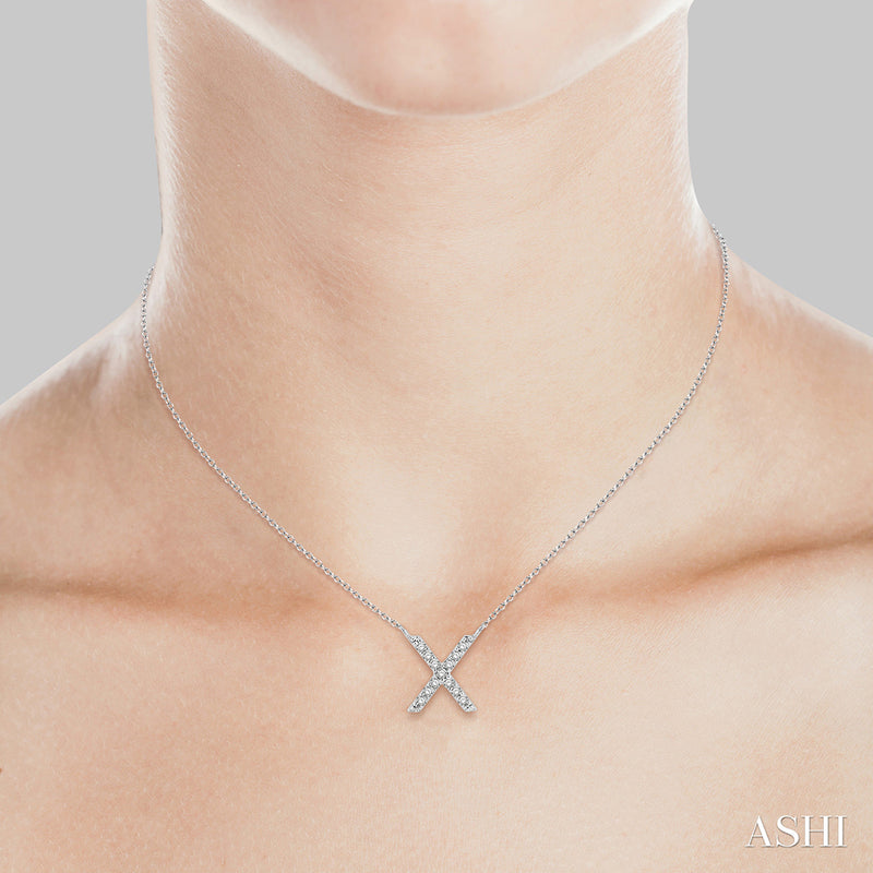 Diamond Initial X Pendant Necklace