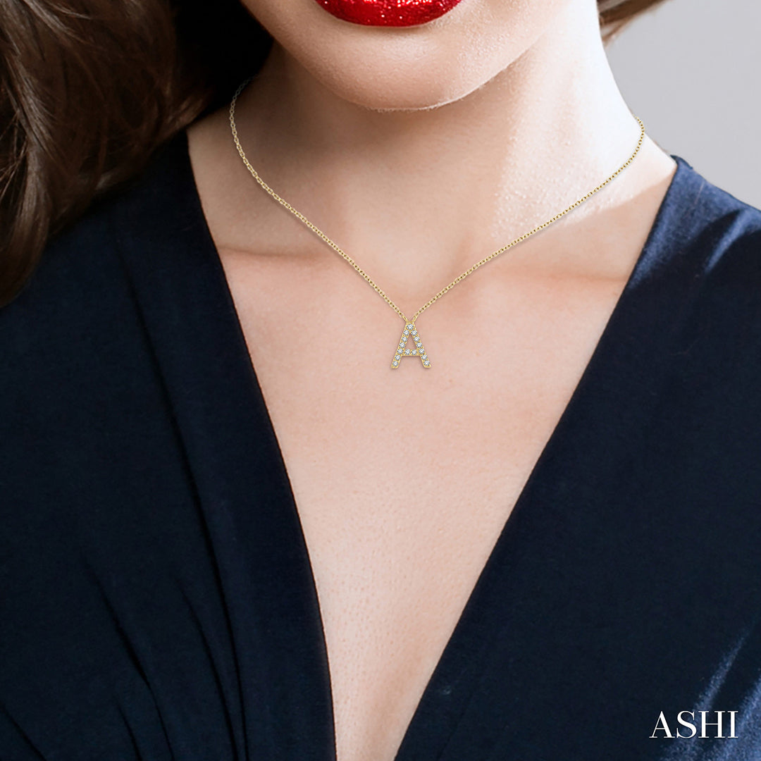 Diamond Initial A Pendant Necklace