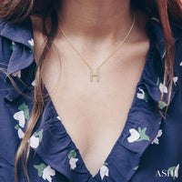 Diamond Initial H Pendant Necklace