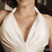 Diamond Initial U Pendant Necklace