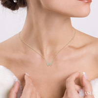 Diamond Initial W Pendant Necklace