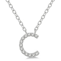 Diamond Initial C Pendant Necklace