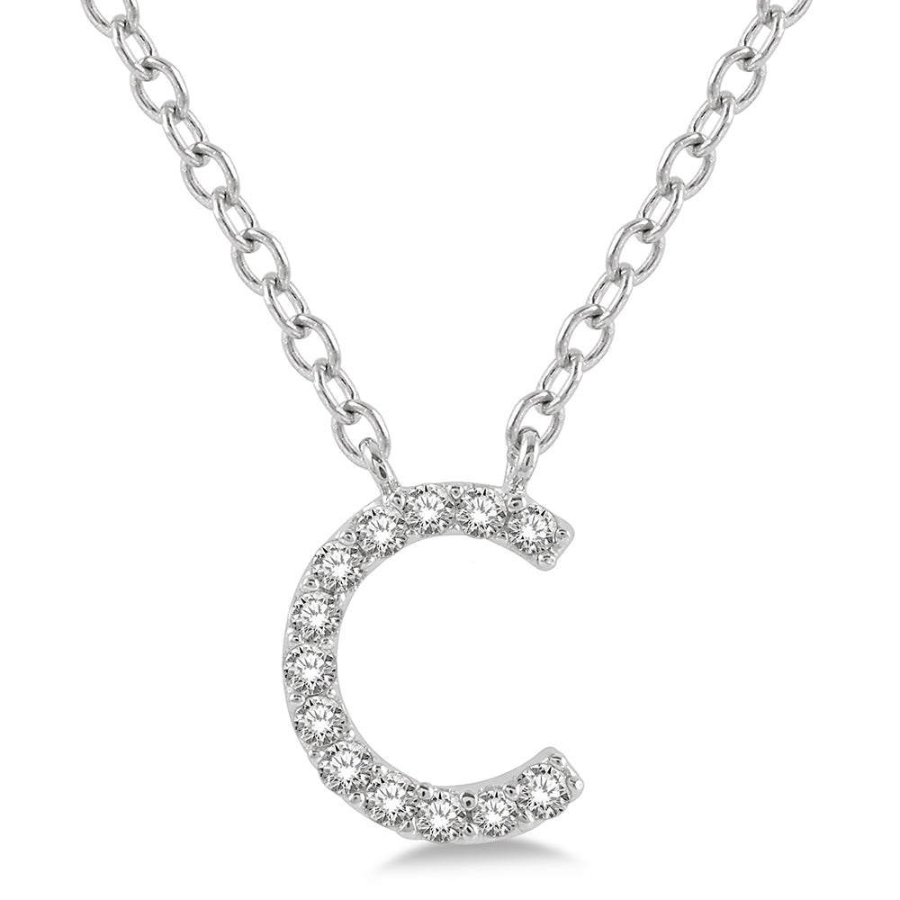 Diamond Initial C Pendant Necklace