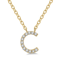 Diamond Initial C Pendant Necklace