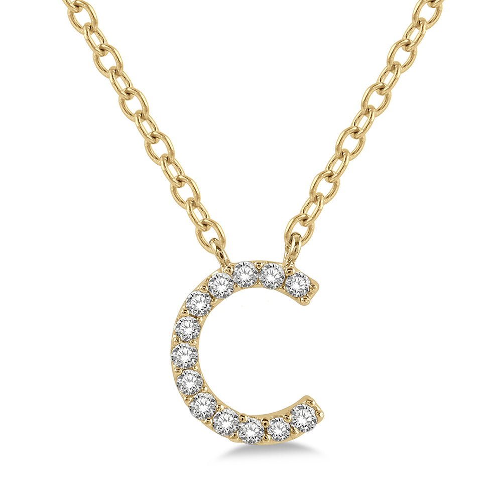Diamond Initial C Pendant Necklace