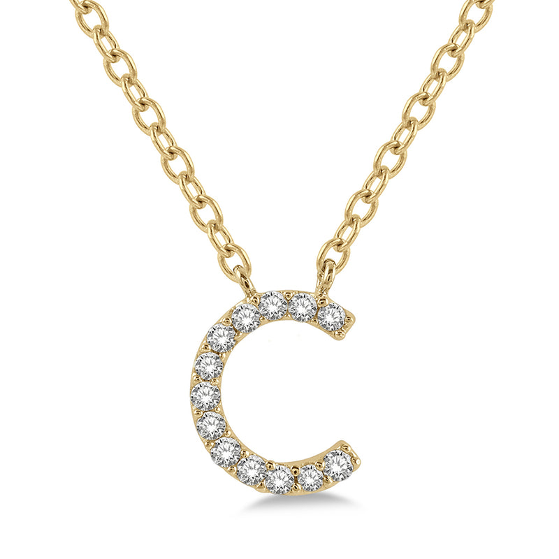 Diamond Initial C Pendant Necklace