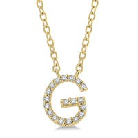 Diamond Initial G Pendant Necklace