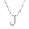 Diamond Initial J Pendant Necklace