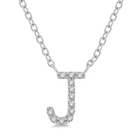 Diamond Initial J Pendant Necklace
