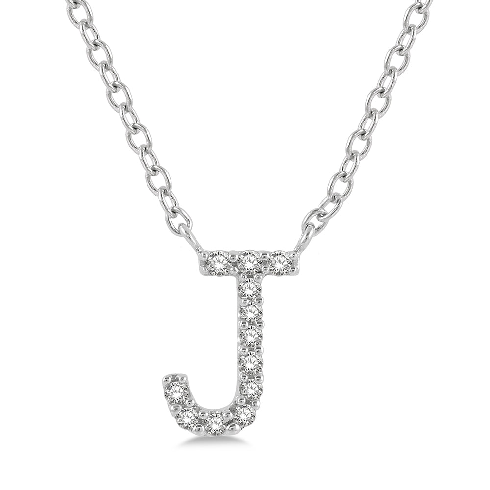 Diamond Initial J Pendant Necklace