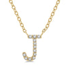 Diamond Initial J Pendant Necklace
