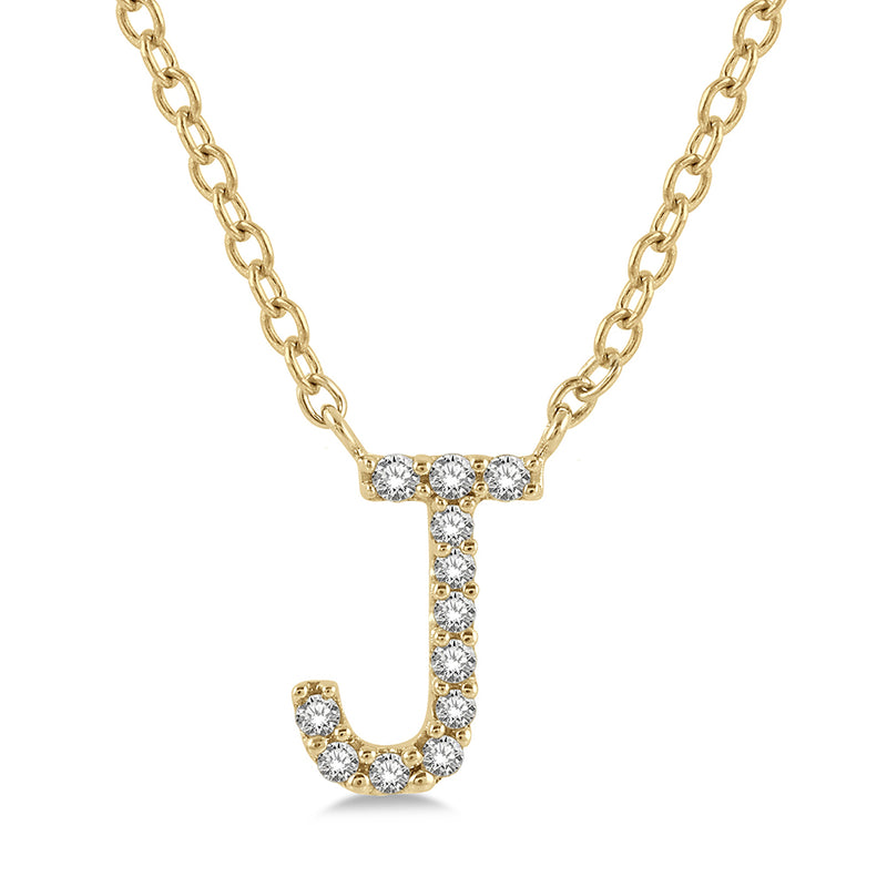 Diamond Initial J Pendant Necklace