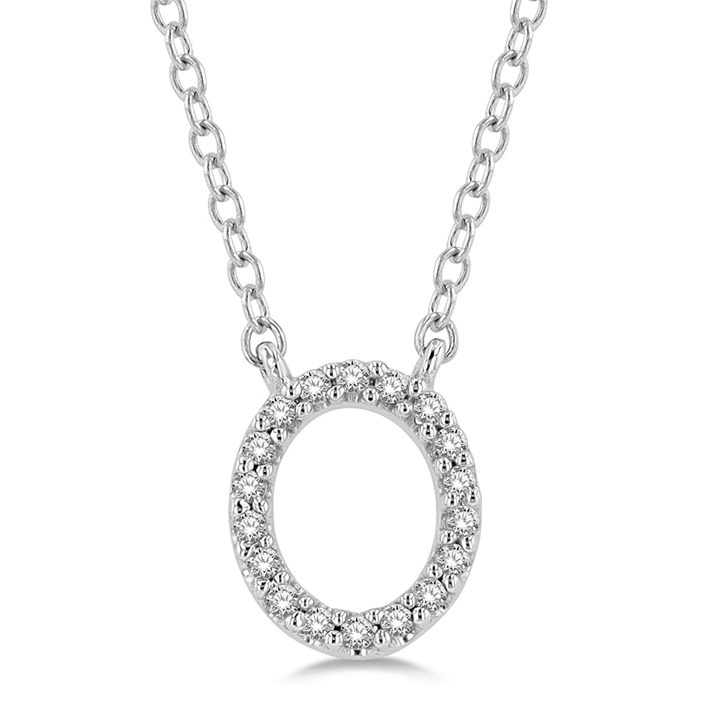 Diamond Initial O Pendant Necklace