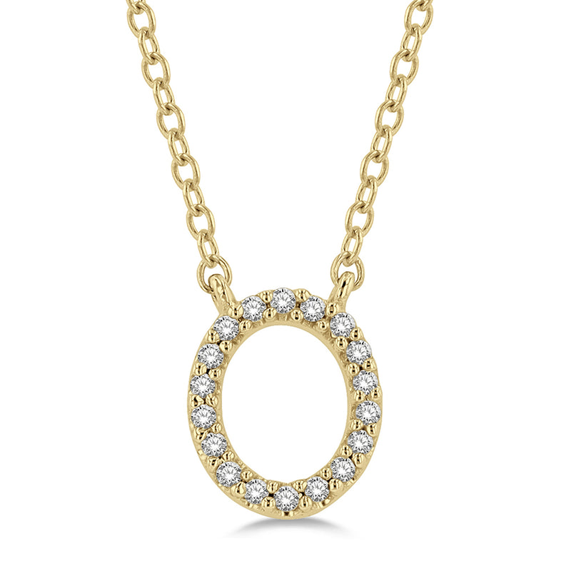 Diamond Initial O Pendant Necklace