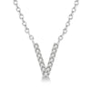 Diamond Initial V Pendant Necklace