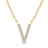 Diamond Initial V Pendant Necklace