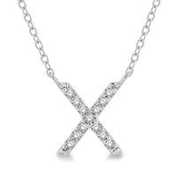 Diamond Initial X Pendant Necklace