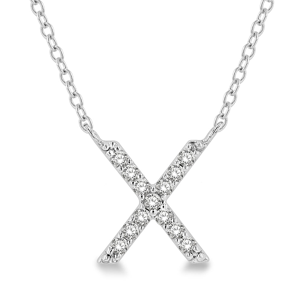 Diamond Initial X Pendant Necklace
