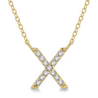 Diamond Initial X Pendant Necklace