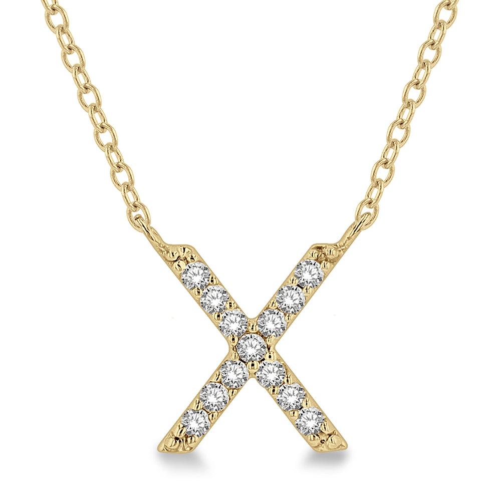 Diamond Initial X Pendant Necklace