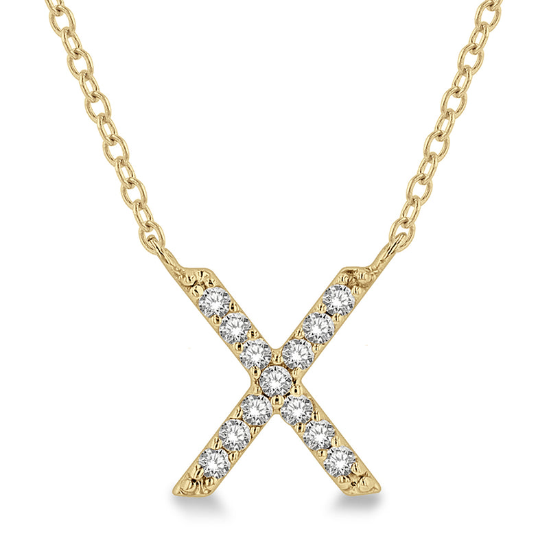 Diamond Initial X Pendant Necklace