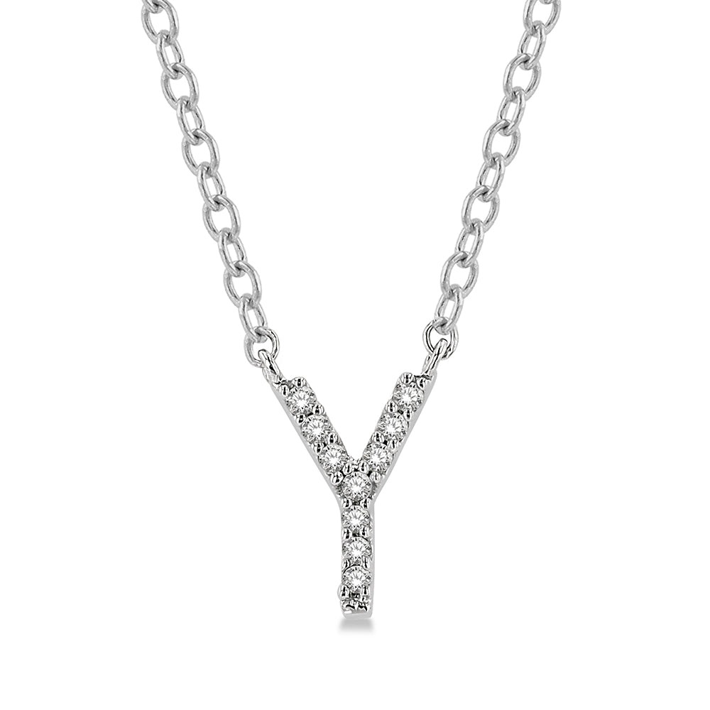 Diamond Initial Y Pendant Necklace