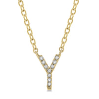 Diamond Initial Y Pendant Necklace