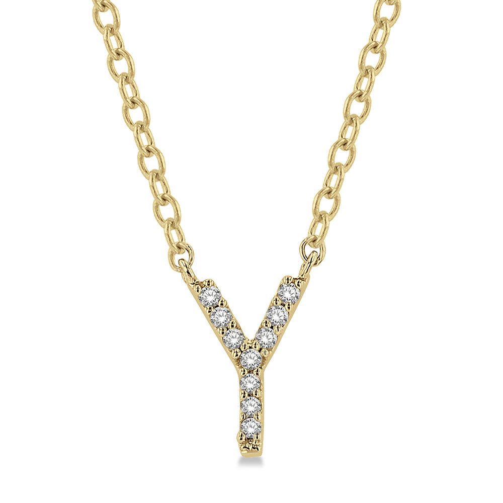 Diamond Initial Y Pendant Necklace