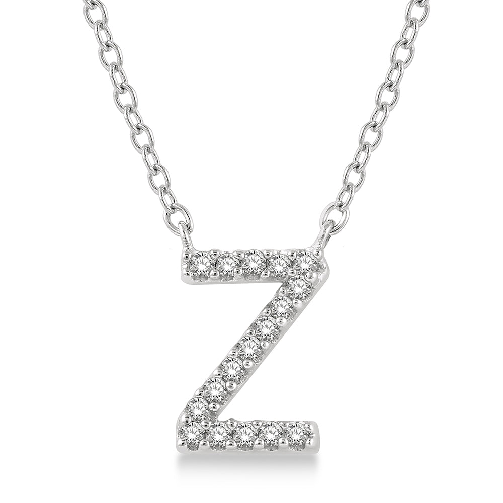 Diamond Initial Z Pendant Necklace