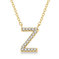 Diamond Initial Z Pendant Necklace
