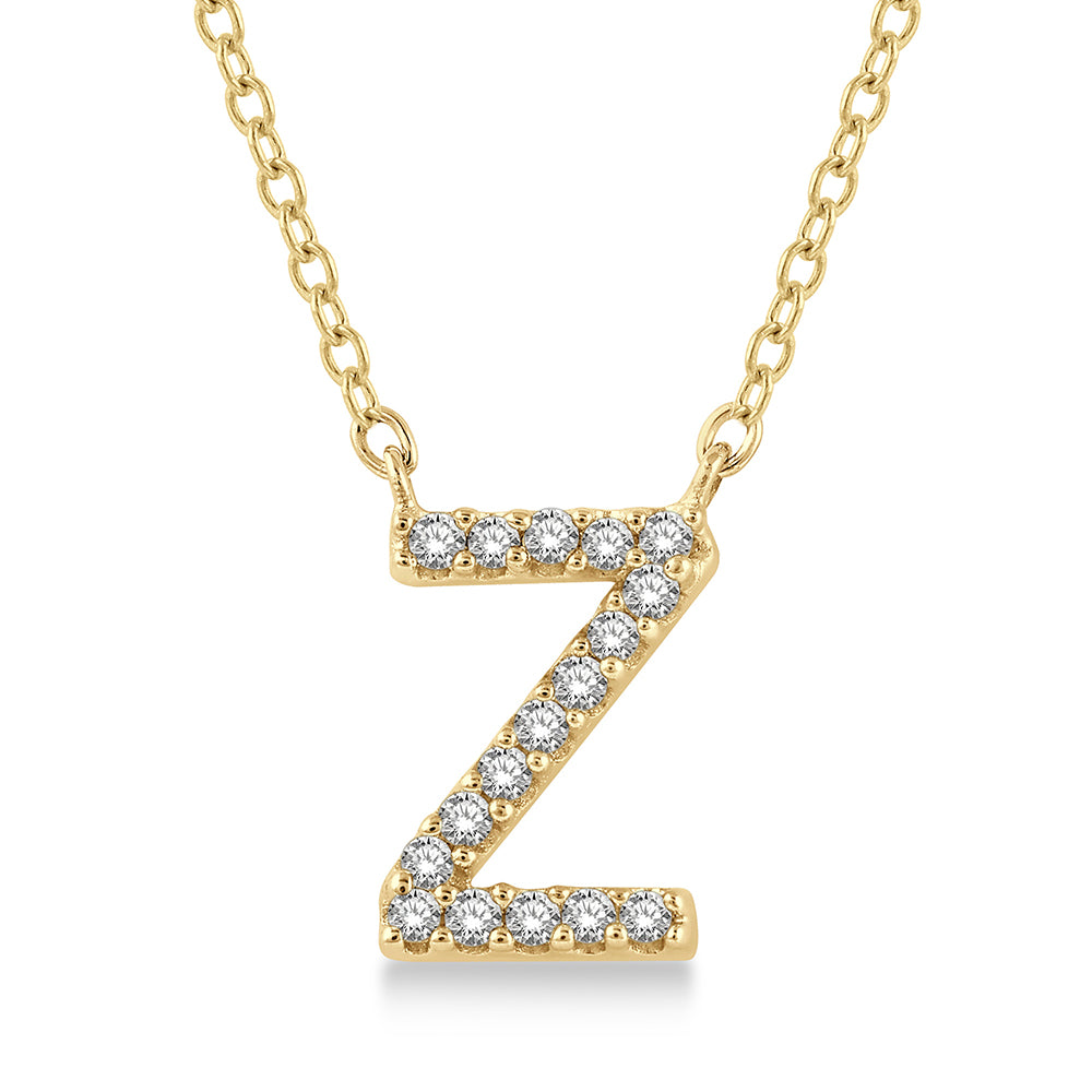 Diamond Initial Z Pendant Necklace