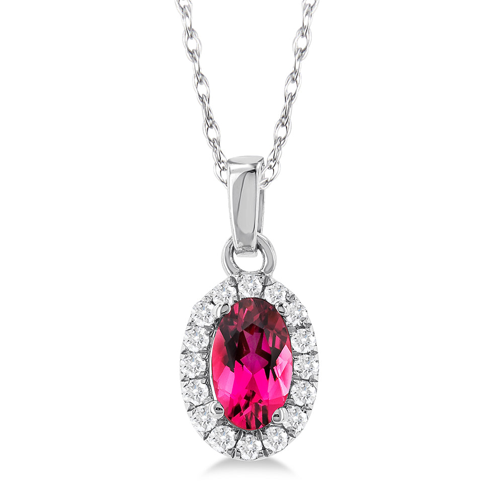Fuchsia Flame Pink Tourmaline Pendant