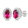 Fuchsia Flame Pink Tourmaline Earrings