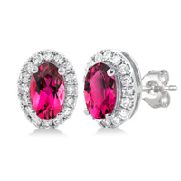 Fuchsia Flame Pink Tourmaline Earrings