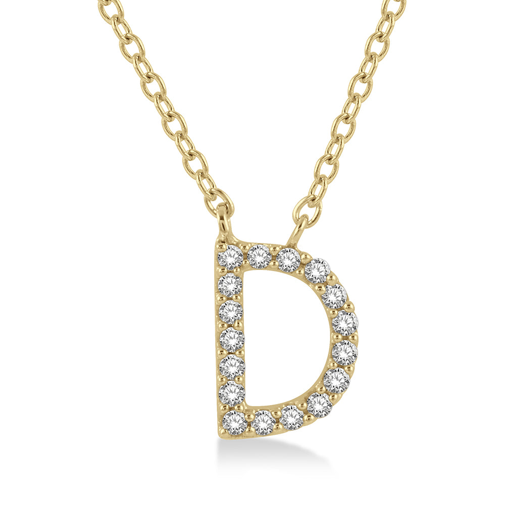 Yellow Gold Initial Necklace